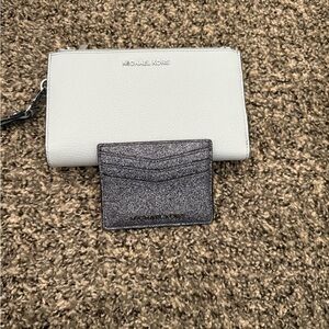 Michael Kors Silver Glitter Card Holder